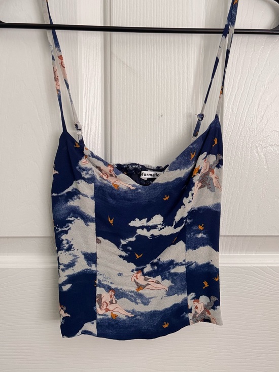Reformation Tops - Reformation Navy Cloud & Cherub Angel Print Cami